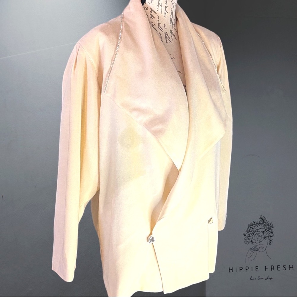 Vintage 80’s Christian Dior Sportswear Cream Wool Bomber Style Blazer L